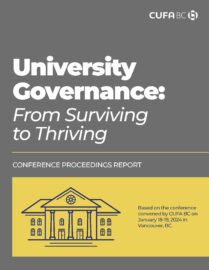 CUFA BC University Governance Proceedings Thumbprint Conference Proceedings Publication Thumbprint